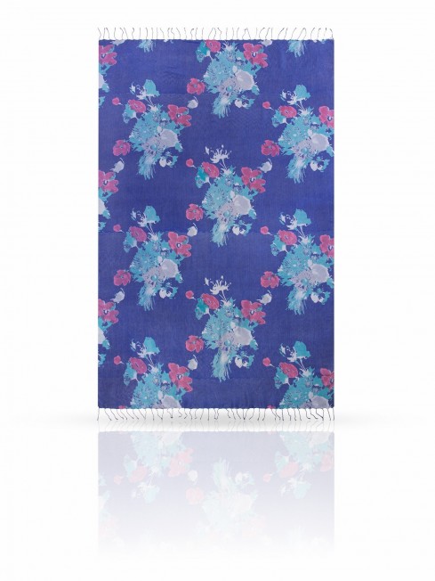 Палантин Женский S30-BRUSH.FLOWER/NAVY
